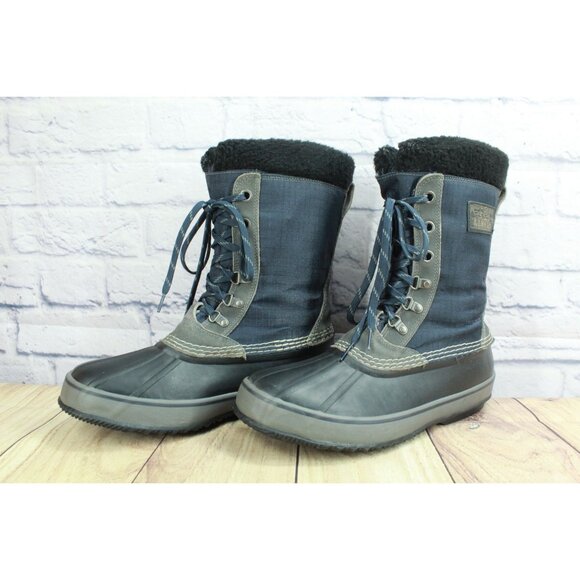 LL Bean Insulated Ultra Warm Snow Duck Boots Ripstop Navy Size 11 M - Picture 2 of 9